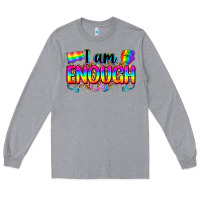 Heather Grey i am enough Long Sleeve Tee - Zillion Design Studio