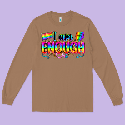 I Am Enough Long Sleeve Tee Designed By Zillion Design Studio