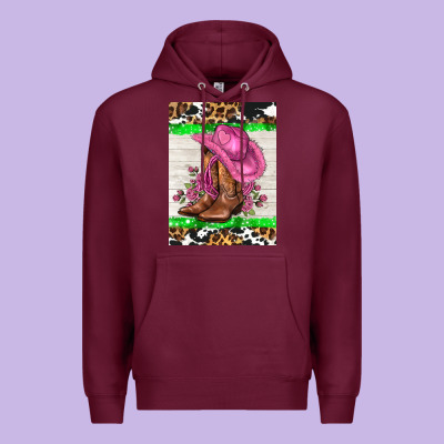 Cowgitl Hat And Roses Premium Hoodie Designed By Adodesignshop