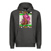Charcoal Heather cowgitl hat and roses Premium Hoodie - AdoDesignShop