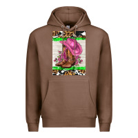 Chestnut cowgitl hat and roses Premium Hoodie - AdoDesignShop