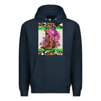 Navy cowgitl hat and roses Premium Hoodie - AdoDesignShop