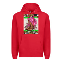 Red cowgitl hat and roses Premium Hoodie - AdoDesignShop