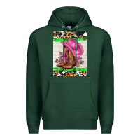 Sports Green cowgitl hat and roses Premium Hoodie - AdoDesignShop