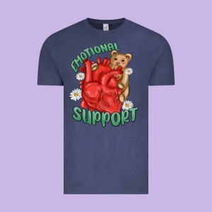 Emotional Support Vintage Tee Designed By Maliassmallbusiness