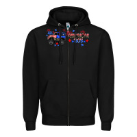 Black all american boy libbey glass Zipper Hoodie - HRA Design Shop