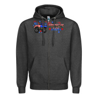 Charcoal Heather all american boy libbey glass Zipper Hoodie - HRA Design Shop