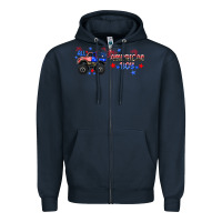 Navy all american boy libbey glass Zipper Hoodie - HRA Design Shop