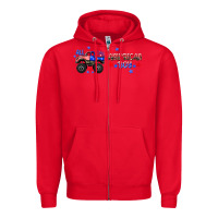 Red all american boy libbey glass Zipper Hoodie - HRA Design Shop