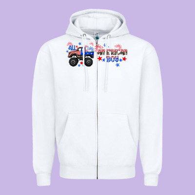 All American Boy Libbey Glass Zipper Hoodie Designed By Hra Design Shop