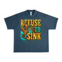Midnight Navy refuse to sink western Urban Heavy Tee - texasbilliewilder