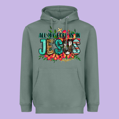 All My Hope Is In Jesus Heavyweight Hoodie Designed By Jasminsmagicworld