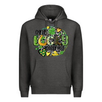 Charcoal Heather one lucky mama Premium Hoodie - MaliasSmallBusiness