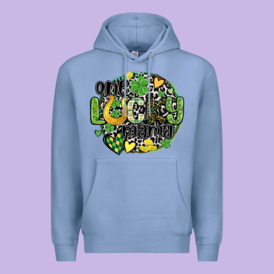 One Lucky Mama Premium Hoodie Designed By Maliassmallbusiness