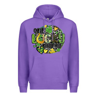 Purple one lucky mama Premium Hoodie - MaliasSmallBusiness