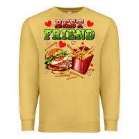 Antique Gold best friend hamburger potatoes Premium Sweatshirt - AdoDesignShop