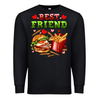 Black best friend hamburger potatoes Premium Sweatshirt - AdoDesignShop