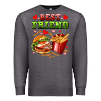 Charcoal Heather best friend hamburger potatoes Premium Sweatshirt - AdoDesignShop