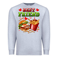 Heather Grey best friend hamburger potatoes Premium Sweatshirt - AdoDesignShop