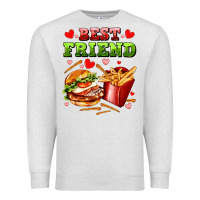 Oatmeal Heather best friend hamburger potatoes Premium Sweatshirt - AdoDesignShop