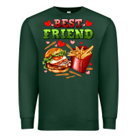 Sports Green best friend hamburger potatoes Premium Sweatshirt - AdoDesignShop