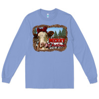 Colony Blue merry christmas heifer cow with farm Long Sleeve Tee - RanaPortraitStore
