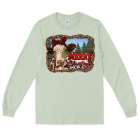 Matcha merry christmas heifer cow with farm Long Sleeve Tee - RanaPortraitStore