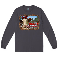 Smoke merry christmas heifer cow with farm Long Sleeve Tee - RanaPortraitStore