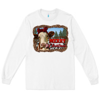 White merry christmas heifer cow with farm Long Sleeve Tee - RanaPortraitStore