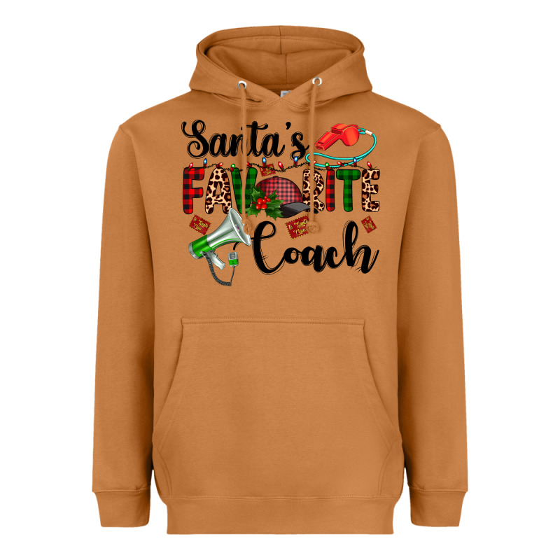 Santa's Favorite Coach Heavyweight Hoodie by AdoDesignShop | Teevron