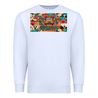 White bus driver school bus cowhide license plate Premium Sweatshirt - Artiststas