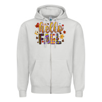 Dove Grey hello fall Zipper Hoodie - CowhideDigitalArt