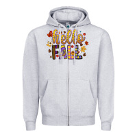 Heather Grey hello fall Zipper Hoodie - CowhideDigitalArt