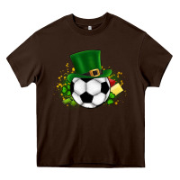 Chocolate Brown Football Ball Heavy Core Tee - CowhideDigitalArt