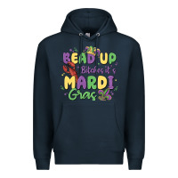 Navy bead up bitches it's mardi gras Premium Hoodie - MaliasSmallBusiness
