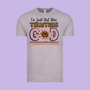 Im Just Out Here Trusting God Vintage Tee Designed By Maliassmallbusiness