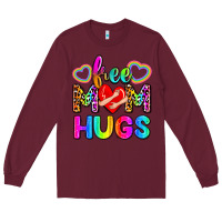 Burgundy free mom hugs Long Sleeve Tee - Zillion Design Studio