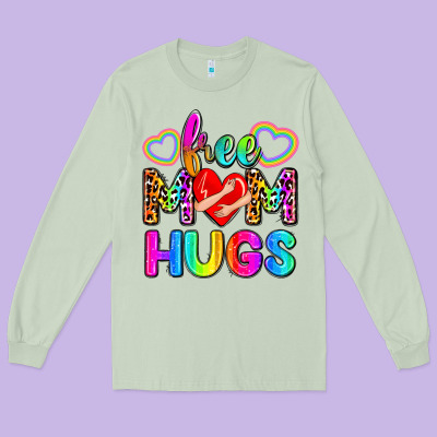 Free Mom Hugs Long Sleeve Tee Designed By Zillion Design Studio