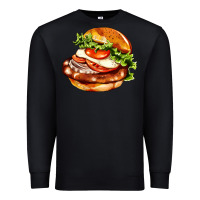 Black American hamburger Premium Sweatshirt - AdoDesignShop