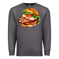 Charcoal Heather American hamburger Premium Sweatshirt - AdoDesignShop
