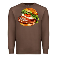 Chestnut American hamburger Premium Sweatshirt - AdoDesignShop