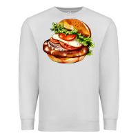Dove Grey American hamburger Premium Sweatshirt - AdoDesignShop