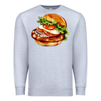 Heather Grey American hamburger Premium Sweatshirt - AdoDesignShop