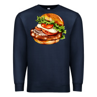 Navy American hamburger Premium Sweatshirt - AdoDesignShop