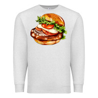 Oatmeal Heather American hamburger Premium Sweatshirt - AdoDesignShop