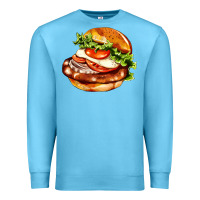 Ocean Blue American hamburger Premium Sweatshirt - AdoDesignShop