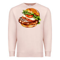 Pale Pink American hamburger Premium Sweatshirt - AdoDesignShop
