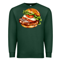 Sports Green American hamburger Premium Sweatshirt - AdoDesignShop