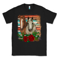 Black horses with roses Classic Tee - RanaPortraitStore