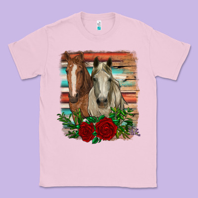 Horses With Roses Classic Tee Designed By Ranaportraitstore